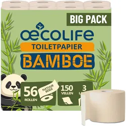 Oecolife, Toilettenpapier, Bamboo Toilettenpapier SET-7-1610801 (56 Stk.)