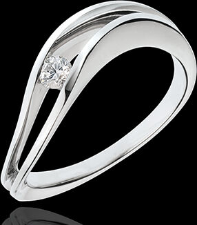 Edenly SolitÃ¤r Ring Kostbarer Kokon - Welle der Nacht - WeiÃŸgold - 18 Karat