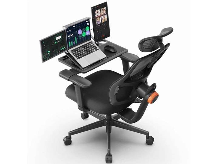 Chaise de bureau ergonomique Newtral Magic H003 avec support amovible pour ordinateur portable noir
