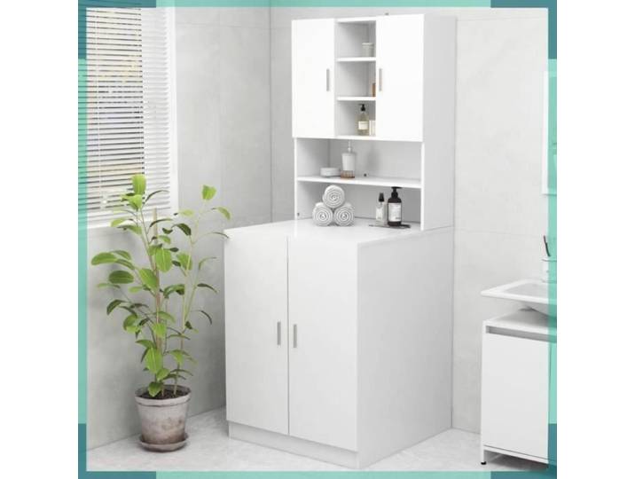 ASHATA Meuble pour machine à laver Blanc -FHE3082008