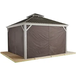 Sojag Pavillon Messina 12x16 Taupe Vorhänge