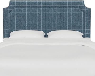 Vanessa Headboard - Clipped, Clipped/Windowpane Blue, Queen - Grandin Road