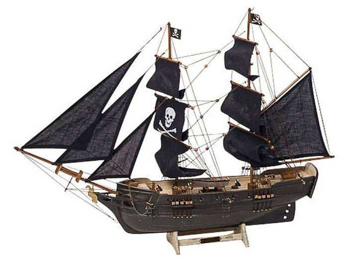 Aubaho Dekoobjekt Modellschiff Piratenschiff Piraten Holz Schiffsmodell Schiff Pirat kei