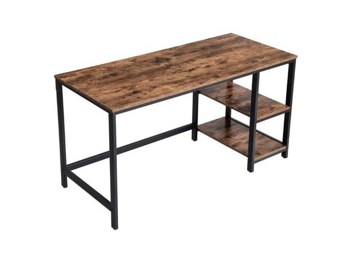 Bureau avec rangement table d ordinateur avec 2 étagères réversibles poste de travail pour télétravail