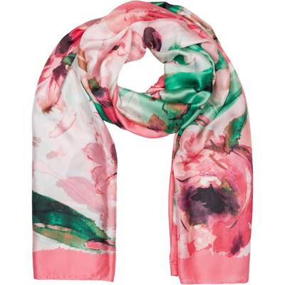 Schal STYLEBREAKER "Schal mit Aquarell Blumen Muster", Damen, rot (koralle), Obermaterial: 100% Viskose CV., Modisch, Modetücher Schal
