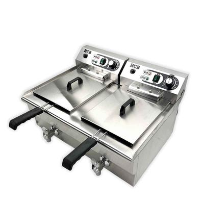 HCB Doppel-Fritteuse - 2 x 14 Liter - 2 x 400V - Edelstahl