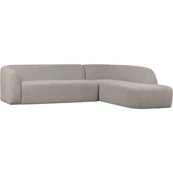 Ecksofa Sloping aus Chenille-Stoff, modern, rechts, hellgrau, komfortabel gepolstert