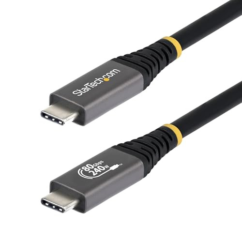 StarTech USB4 USB-C Kabel, 1m, 80Gbps, 240W PD, 8K 120Hz, DP2.1, Zwart