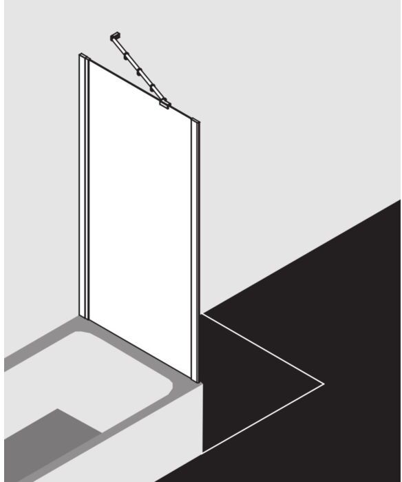 Kermi Ibiza 2000 Seitenwand TWO I2TWO075161AK 75x160cm, ESG klar, verkürzt für Badewanne