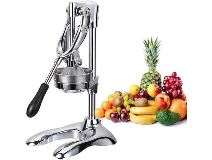 DLLDQBD Manuelle Zitruspresse, Handpresse – Kommerzieller Obstextraktor Aus Edelstahl Für Granatapfel, Orange, Zitrone Und Limette – Effizientes Entsaftungswerkzeug Für Küche Oder Bar(Color:Silber)