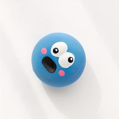 Discount Dollar Deals Cartoon Big Eye Ball Dog Toy, Durable Rubber Sound Toy For Dogs, Pet Teeth Grinding Interactive Toy blue
