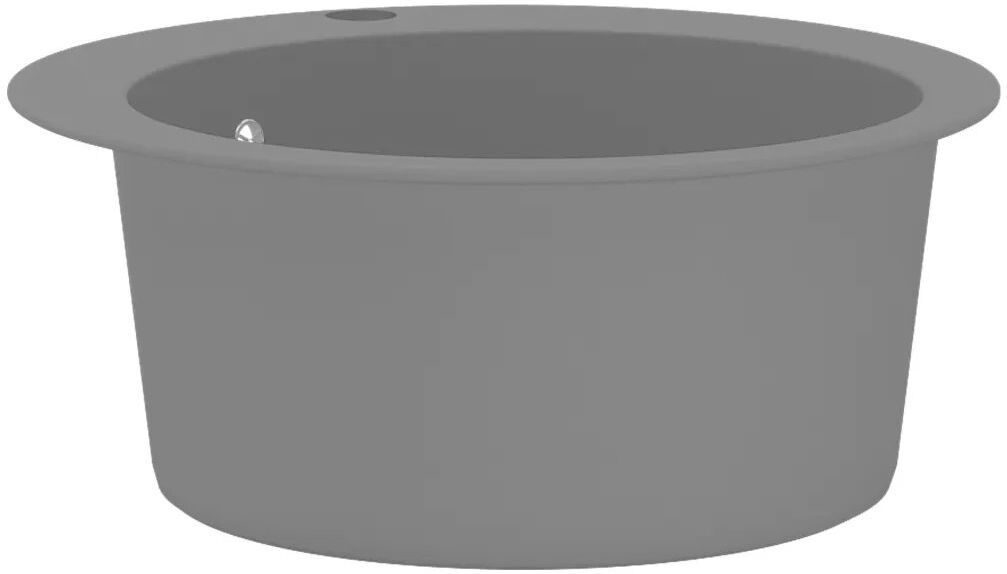 Belfry Kitchen Zadie Granite Kitchen Sink Single Basin Round Grey 505mm L