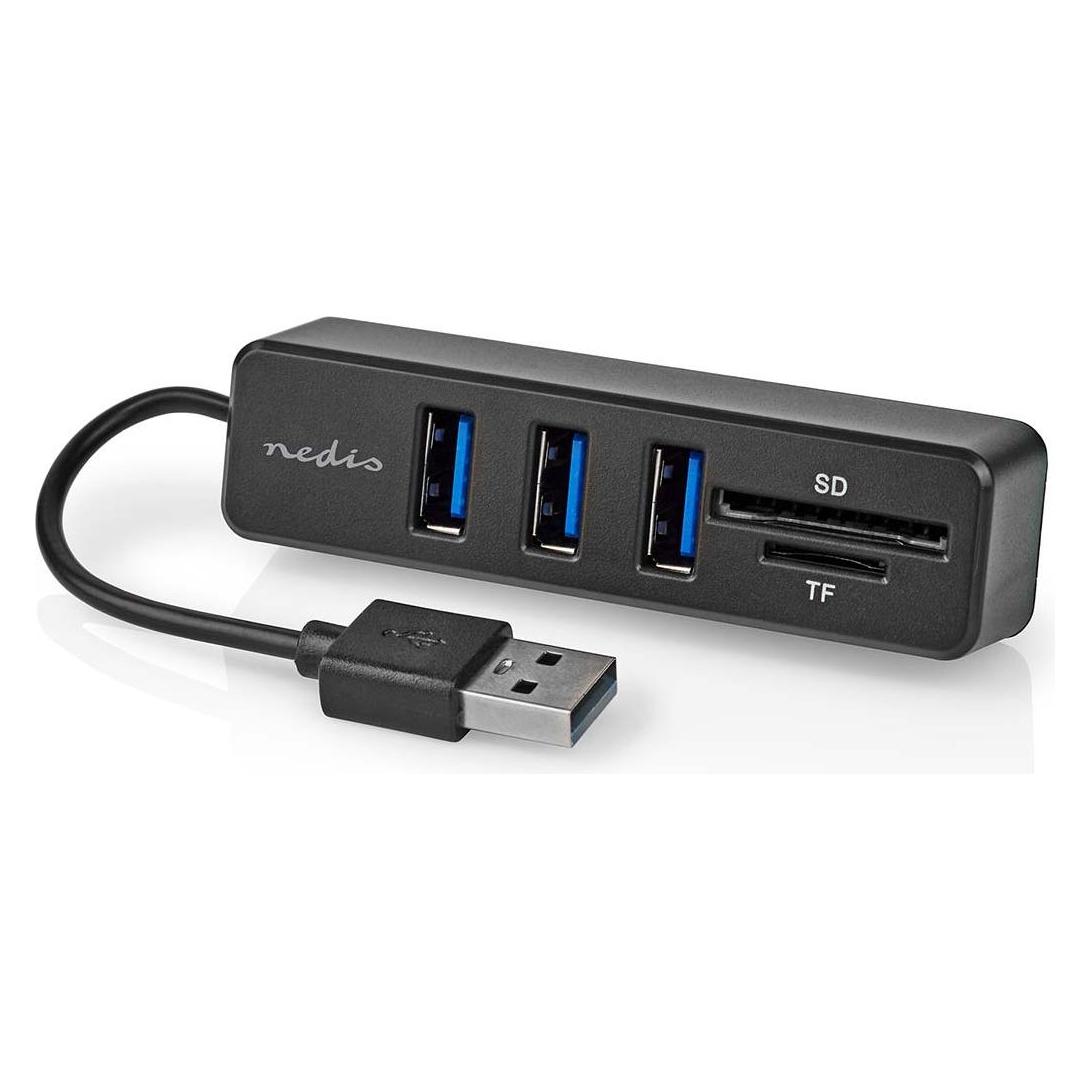 Nedis USB-Hub | 1x USB-A | 3x USB A Buchse | 5-Port port(s) | USB 2.0 | Stromversorgung über USB | S (USB-A, 5 Ports) (CCGB60250BK01)