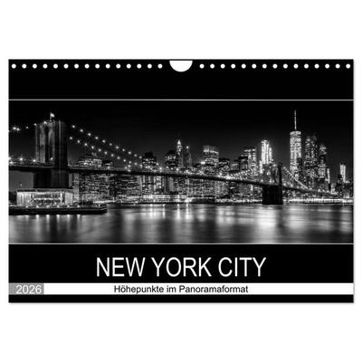 NEW YORK CITY Höhepunkte im Panoramaformat (Wandkalender 2026 DIN A4 quer), CALVENDO Monatskalender