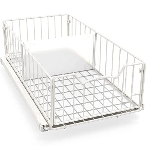Simple Houseware Uittrekbare kastlade met schuifmechanisme, wit