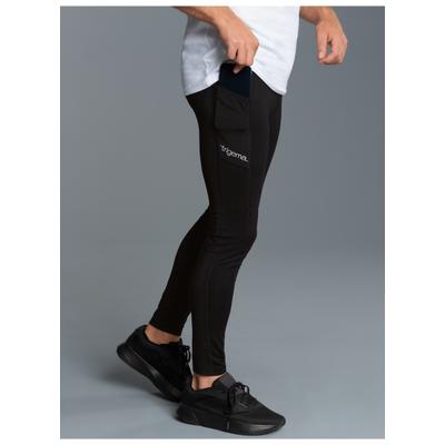 Jerseyhose TRIGEMA "TRIGEMA Sportleggings mit praktischer Tasche", Herren, Gr. S, Normalgrößen, schwarz, Mikrofaser, 85% Polyester, 15% Elasthan, Hosen Jerseyhose