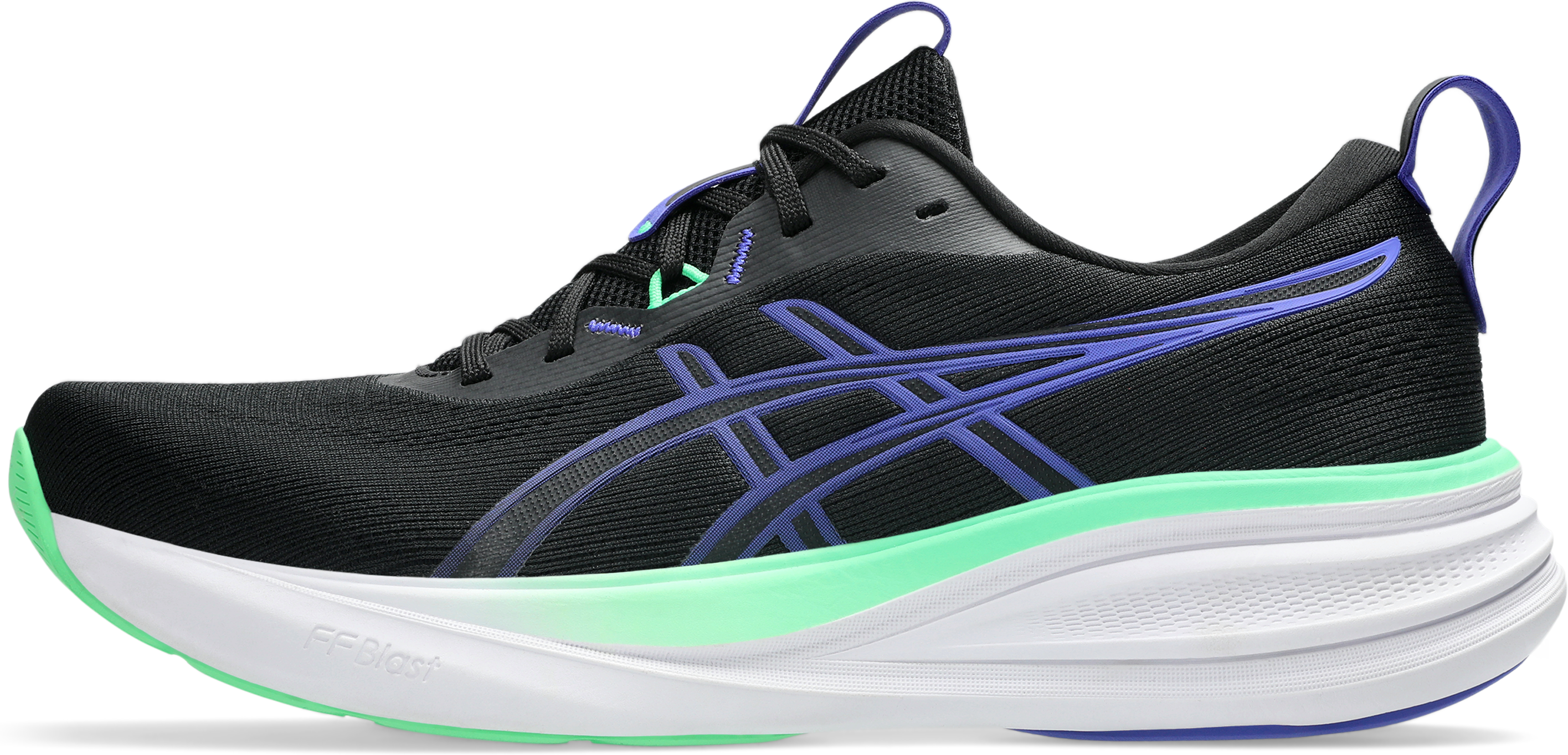 Laufschuh ASICS "GEL-PULSE 17", Herren, Gr. 44, schwarz (schwarz, cobalt burst), Synthetik, Schuhe Laufschuh, mit GEL-Technologie im Rückfuss, mit FF BLAST Dämpfung schwarz, cobalt burst 44