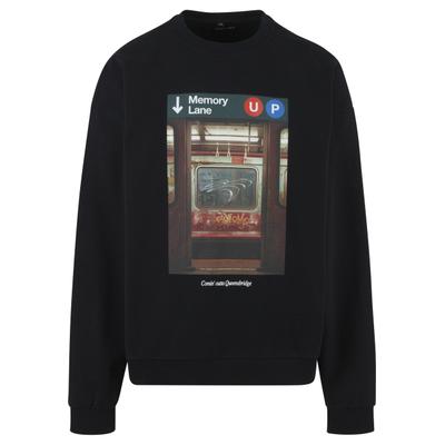 Sweatshirt "Upscale by Mister Tee Memory Lane Oversize Crewneck", Damen, Gr. XXL, schwarz, 100% Baumwolle, UPSCALE BY MISTER TEE, bedruckt, Rundhals, Sweatshirts Sweatshirt