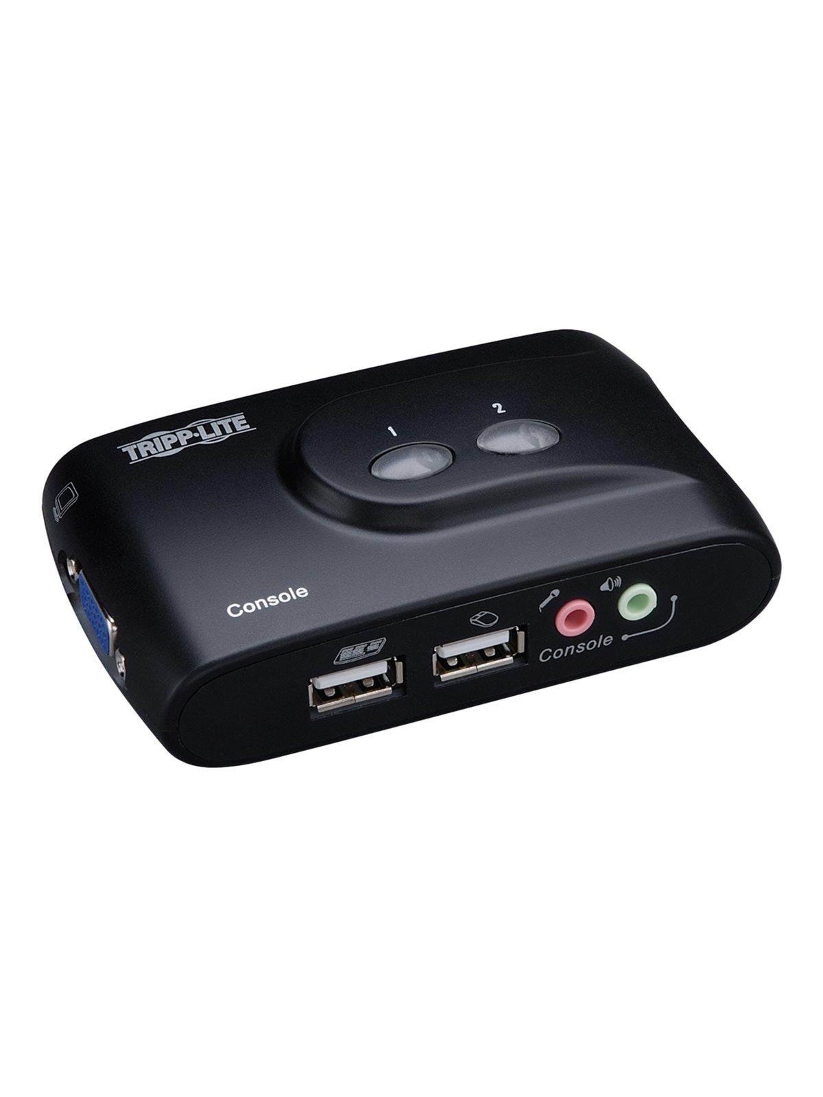 Tripp Lite 2-Port Desktop Compact USB KVM Switch with Audio & Cable Kit - KVM switch - 2 ports