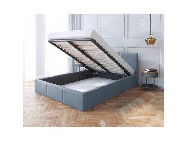 Lit coffre Tesia 140x190 - Sommier inclus Gris clair