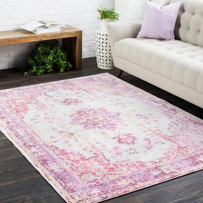 Livabliss "Vintage Distressed Oriental Pink Area Rug - 3' 11"" x 5' 11"""