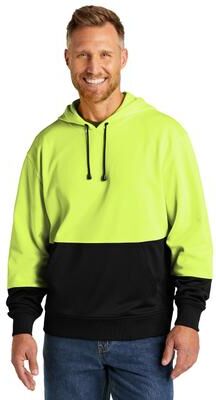 CornerStone CSF01 Enhanced Visibility Fleece Pullover Hoodie in Safety Yellow size Large