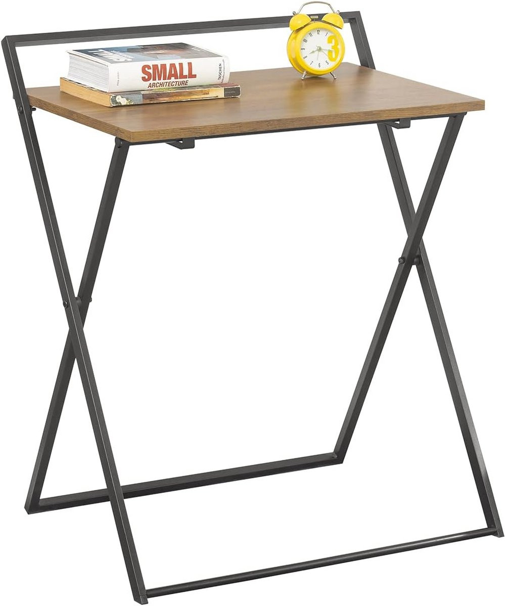 Opvouwbaar Bureau met X-Frame - Compact Study Tafel voor Kleine Ruimtes