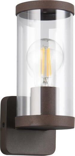 Reality Leuchten Bonito buitenwandlamp roestkleur met transparante kap