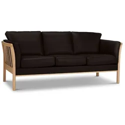 Nordic Collection Sofa Aya Leder Dark Brown 3-Sitzer