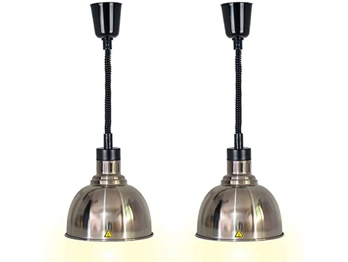 VFDZ Wärmelampe Küche Gastro Einziehbar, Speisenwärmer Lampe Buffet 250W Wärmelampe Gastronomie für Speisen, 25cm Durchmesser Lebensmittel Wärmelampe Küche für Essen Buffet, Restaurant, Hotel