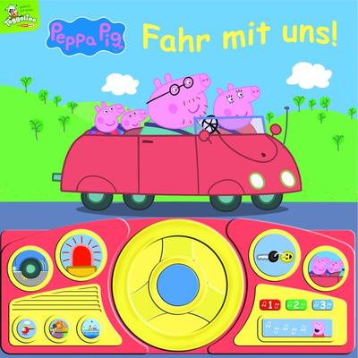 Peppa Pig - Fahr mit uns! - Pappbilderbuch mit beweglichem Lenkrad und 13 spannenden Geräuschen für Kinder ab 3 Jahren, Gebundene Ausgabe von Oliver