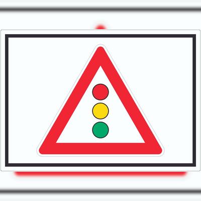 HB-Druck Aufkleber Achtung Ampel Symbol A3 (297x420mm)