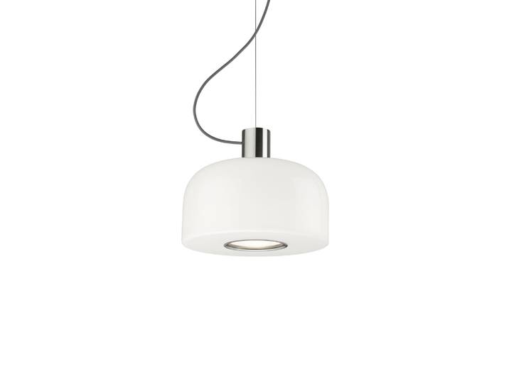 Flos - Suspension Bellhop - Argent - Verre opalin triplex - Designer Barber & Osgerby