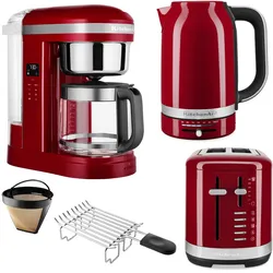 KitchenAid Frühstücks-Set mit Kaffeemaschine, Wasserkocher & Toaster Empire Rot