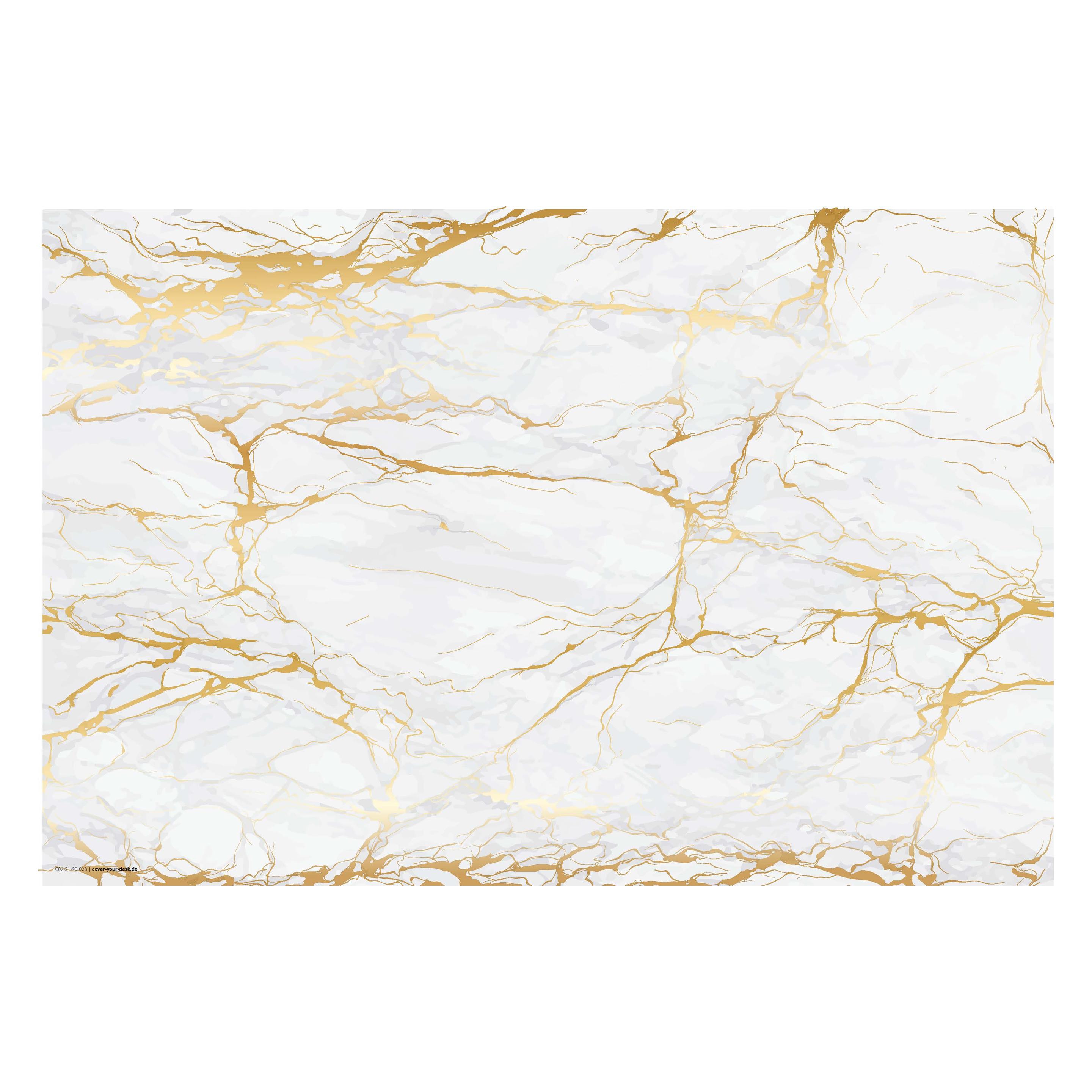 CoverYourDesk Schreibtischunterlage Weisser Marmor mit Goldadern (21557470)