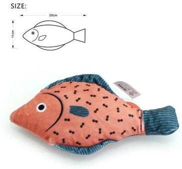 Uplift Essentials 3D Simulation Catnip Interactive Plush Fish Toy blue tailed Bream