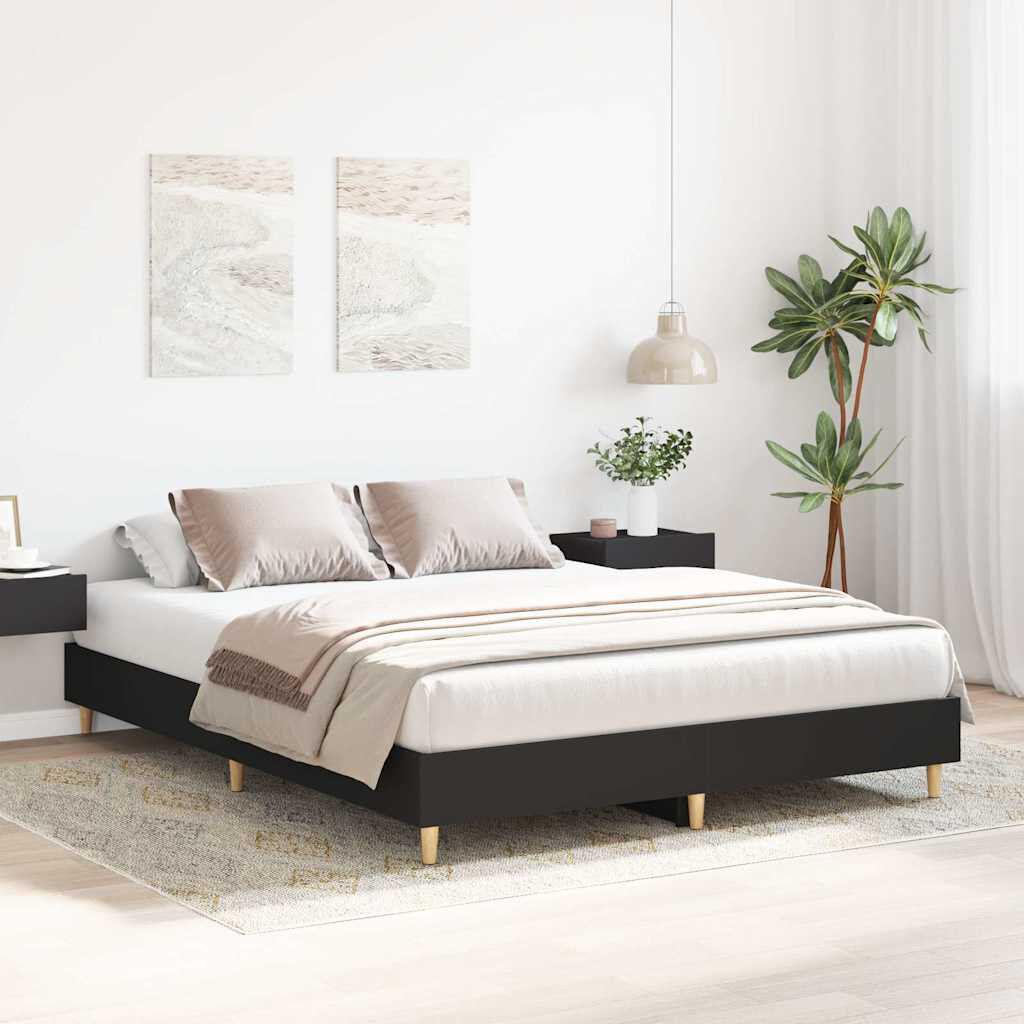 Alpen Home Bed Frame No Mattress Engineered Wood Black 153 x 203cm