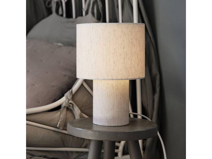 PR Home Tischlampe Leah, creme / amber, für Wohn- / Esszimmer, Textil / Stoff / Seide, Tischlampe
