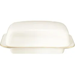 Seltmann Savona Goldlinie Butterdose, Vorratsbehälter, Beige