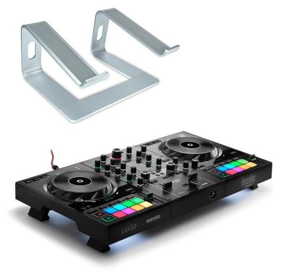 Hercules DJ Inpulse 500 DJ-controller met standaard, zilverkleurig