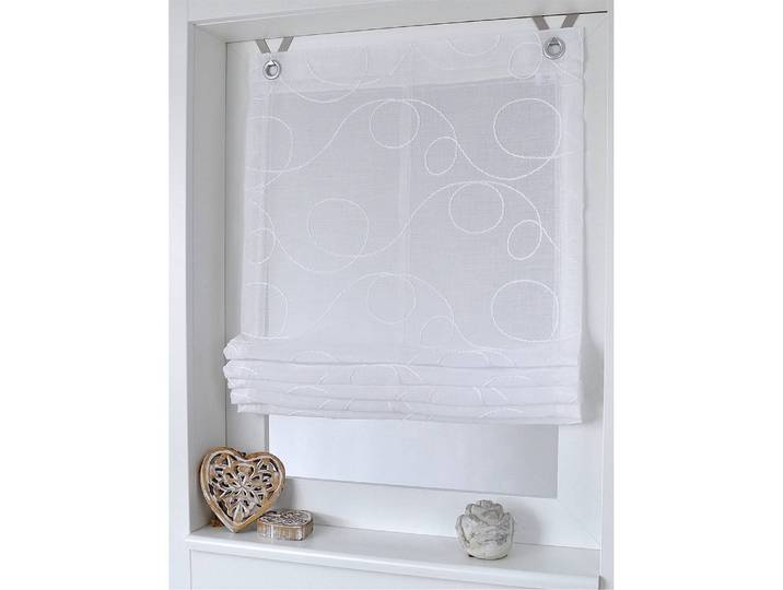 Store bateau Jasmin 120 x 130cm Blanc/Blanc