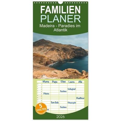 Familienplaner 2026 - Madeira - Paradies im Atlantik mit 5 Spalten (Wandkalender, 21 x 45 cm) CALVENDO