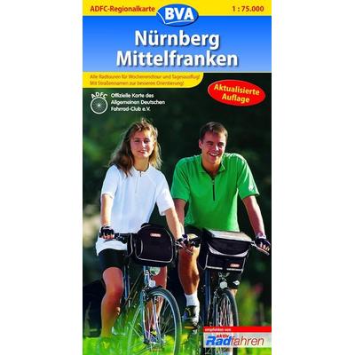 ADFC-Regionalkarte Nürnberg, Mittelfranken 1 : 75 000, Karte von , BVA Bielefelder Verlag, 978-3-87073-229-5