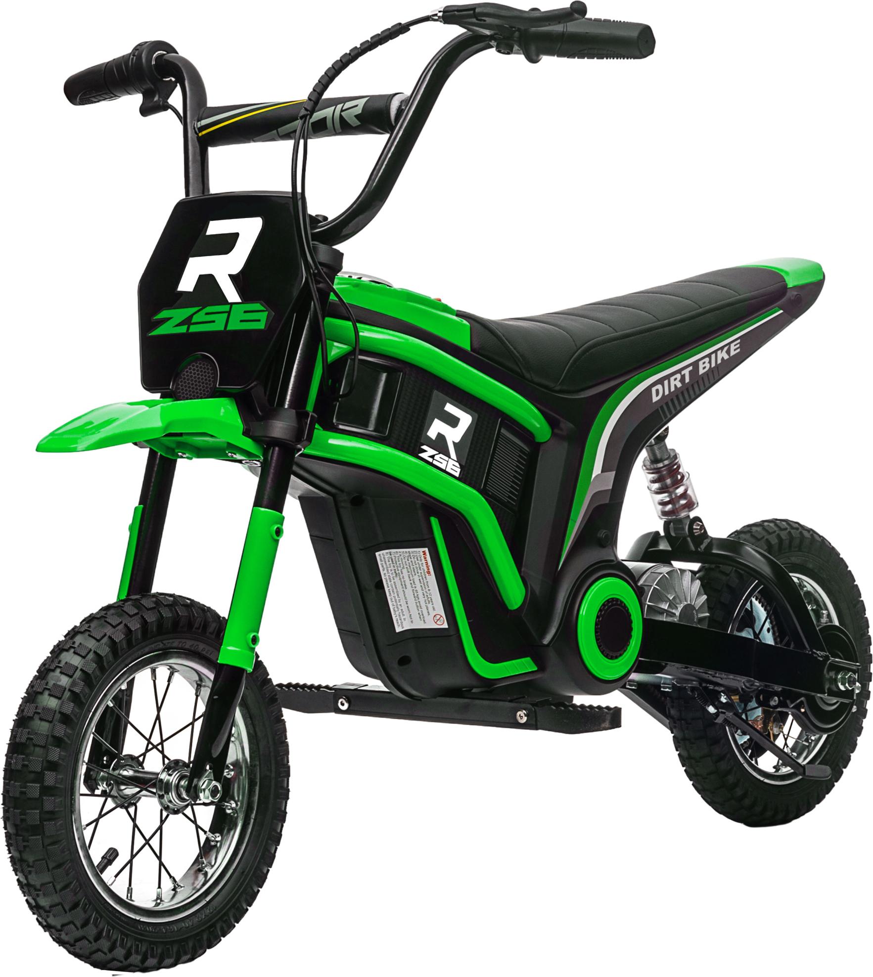 Elektro-Kindermotorrad, 24V Motor, einstellbare Geschwindigkeit, Musik & Lichter, Grün