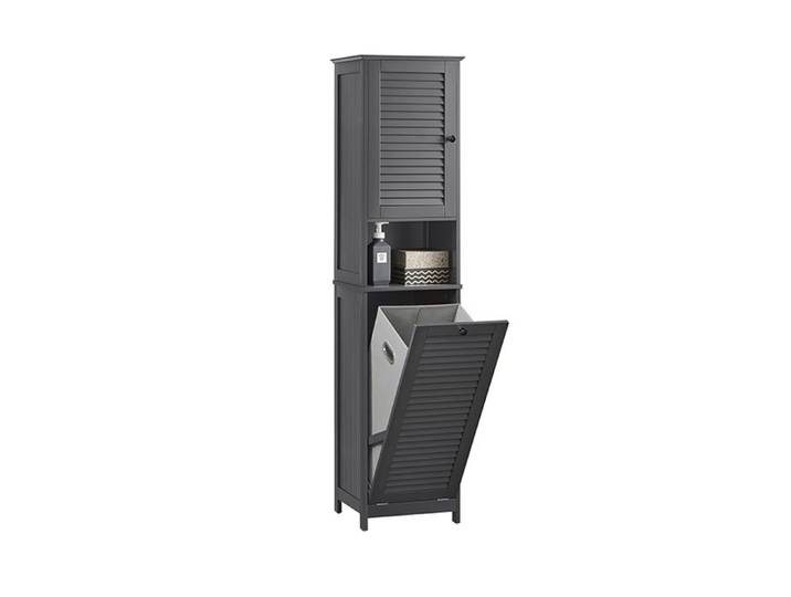 Meuble Colonne de Salle de Bain BZR124-DG SoBuy - Gris - 40x37x170cm