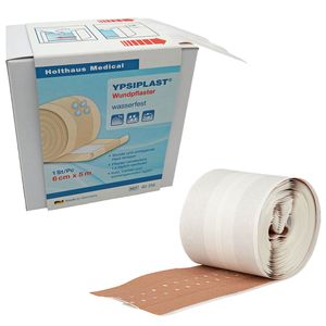 Holthaus Pflaster Ypsiplast Wundpflaster, 1 Rolle, wasserfest, elastisch, 5m x 6cm