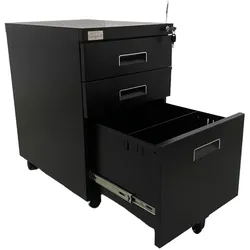 Jet-Line, Rollcontainer, Rollcontainer PAUL schwarz Rollschrank Bürocontainer knock-down