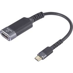 Renkforce RF-6798310 USB-C® / DisplayPort Adapterkabel [1x USB-C® Stecker - 1x DisplayPort Buchse] Schwarz-Grau 4K UHD 0.20 m