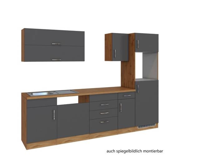 Held Möbel Küchenzeile SORRENTO, anthrazit, Holznachbildung