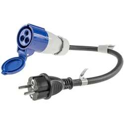 ChiliTec CEE auf Schutzkontakt-Stecker 0,35m 230V, Adapter für Wohnwagen, Camping